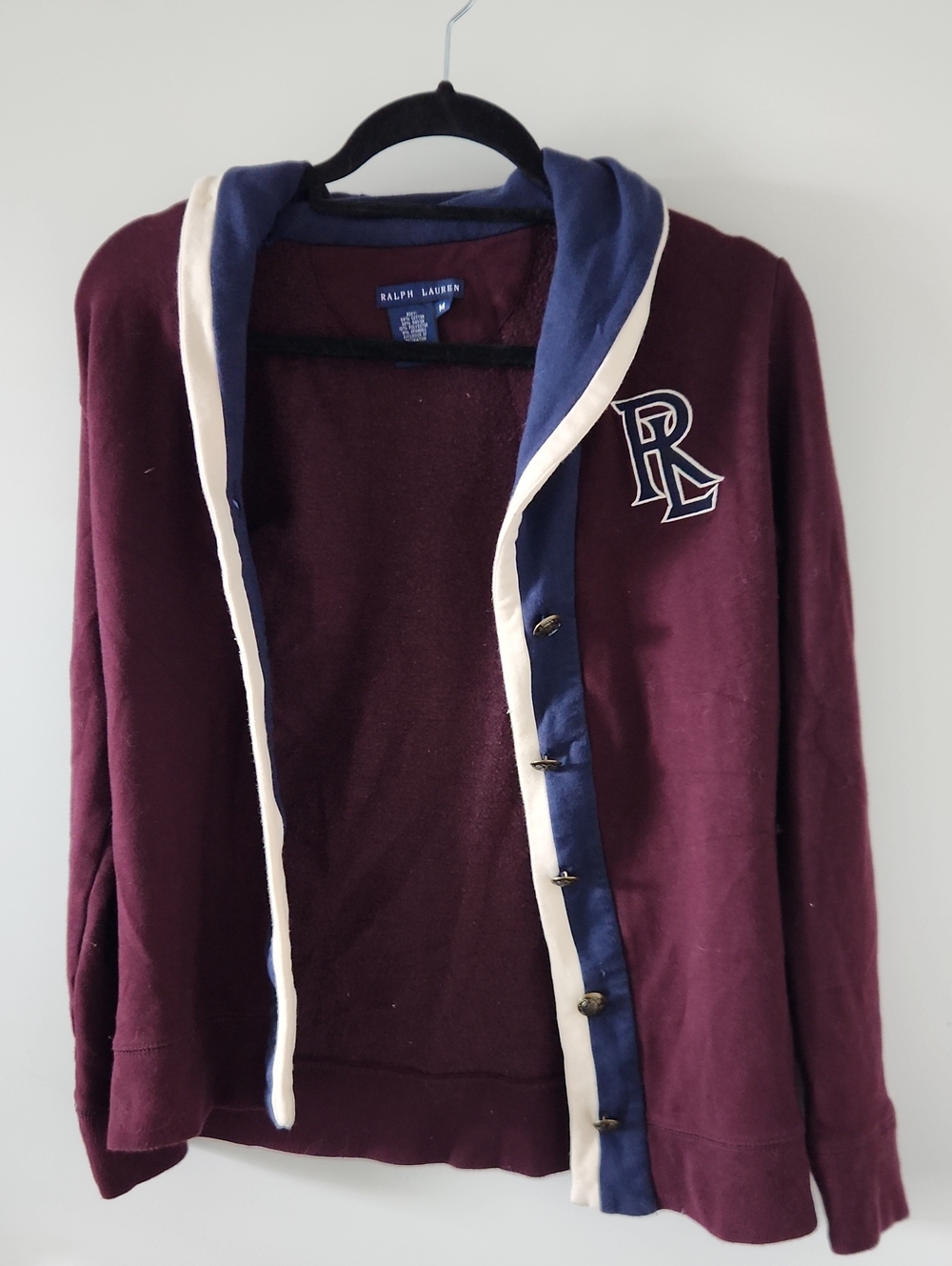 Ralph Lauren Burgundy Shirt with Navy Label